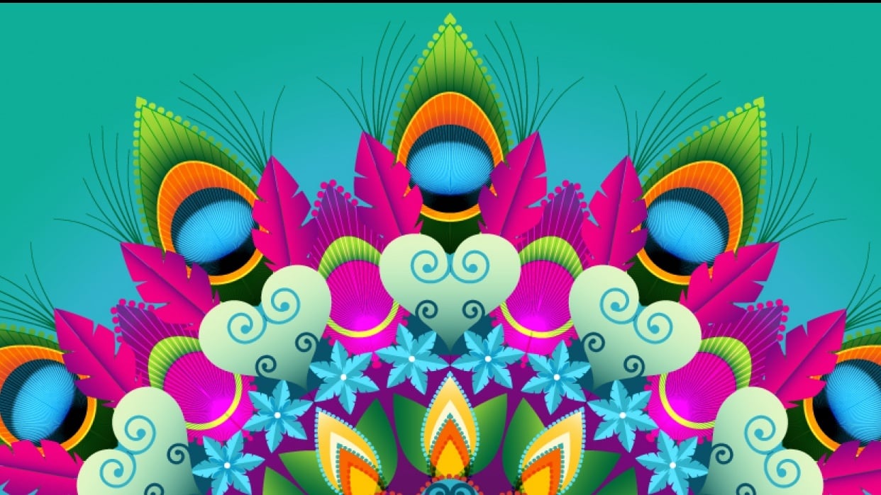 Real Time Peacock Mandala Design - student project