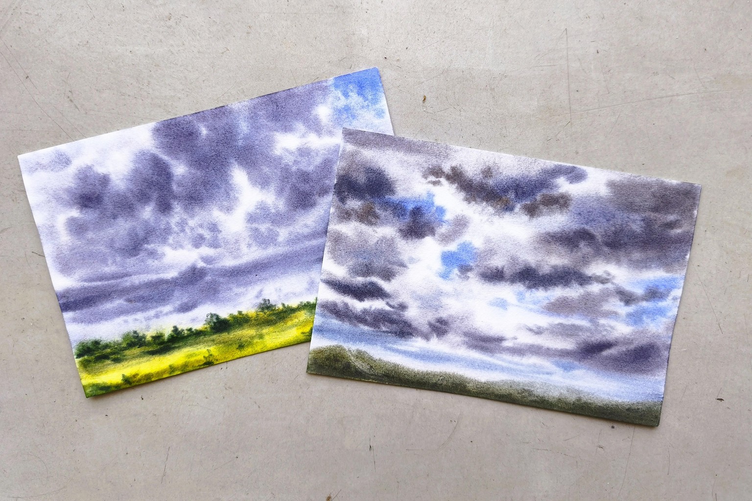 10-Minute Watercolor Cloudy Sky - image 5 - student project