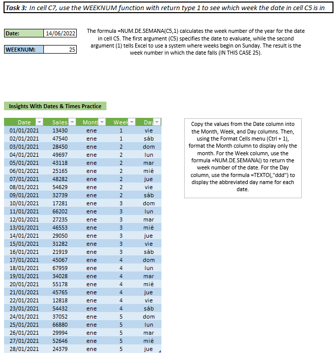 Excel Date & Time Functions & Formatting - image 3 - student project