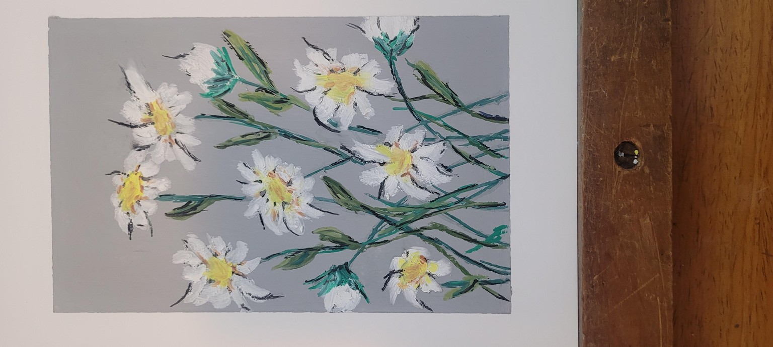 Oil Pastel Daisies - image 1 - student project