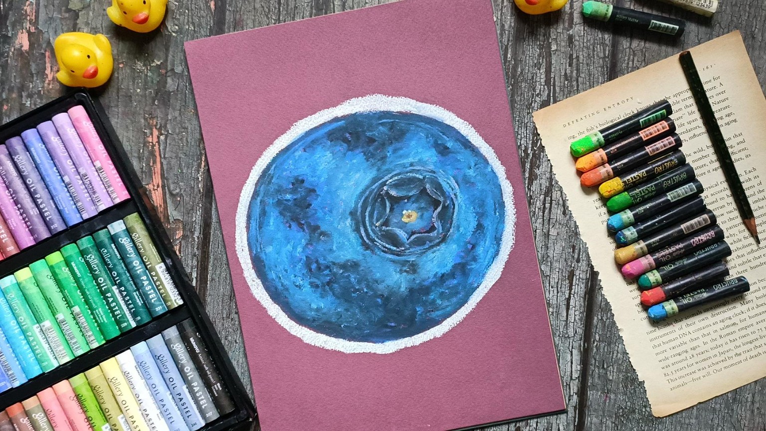 Oil pastels blueberry - image 4 - student project