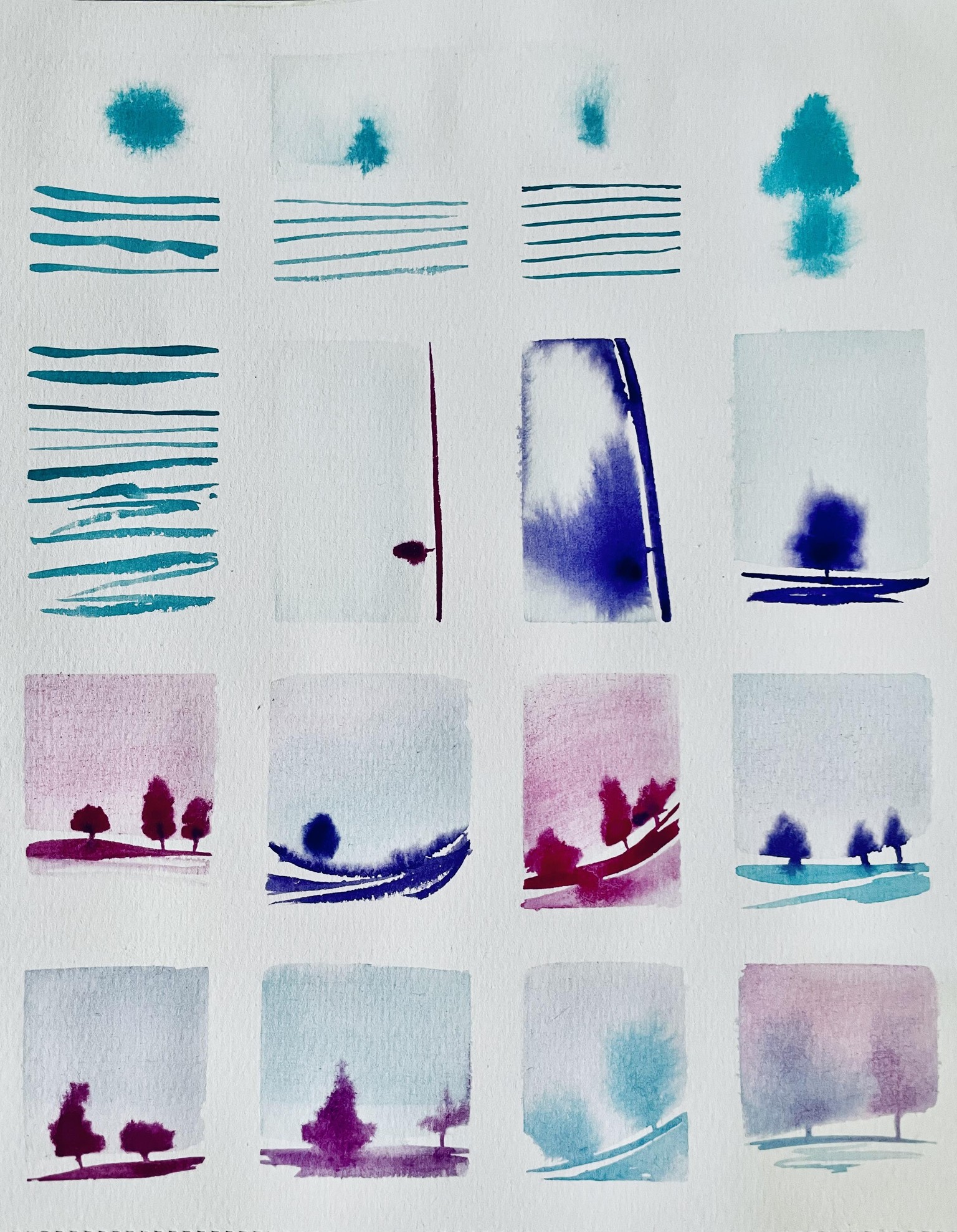 Minimal Watercolor Landscapes - image 1 - student project