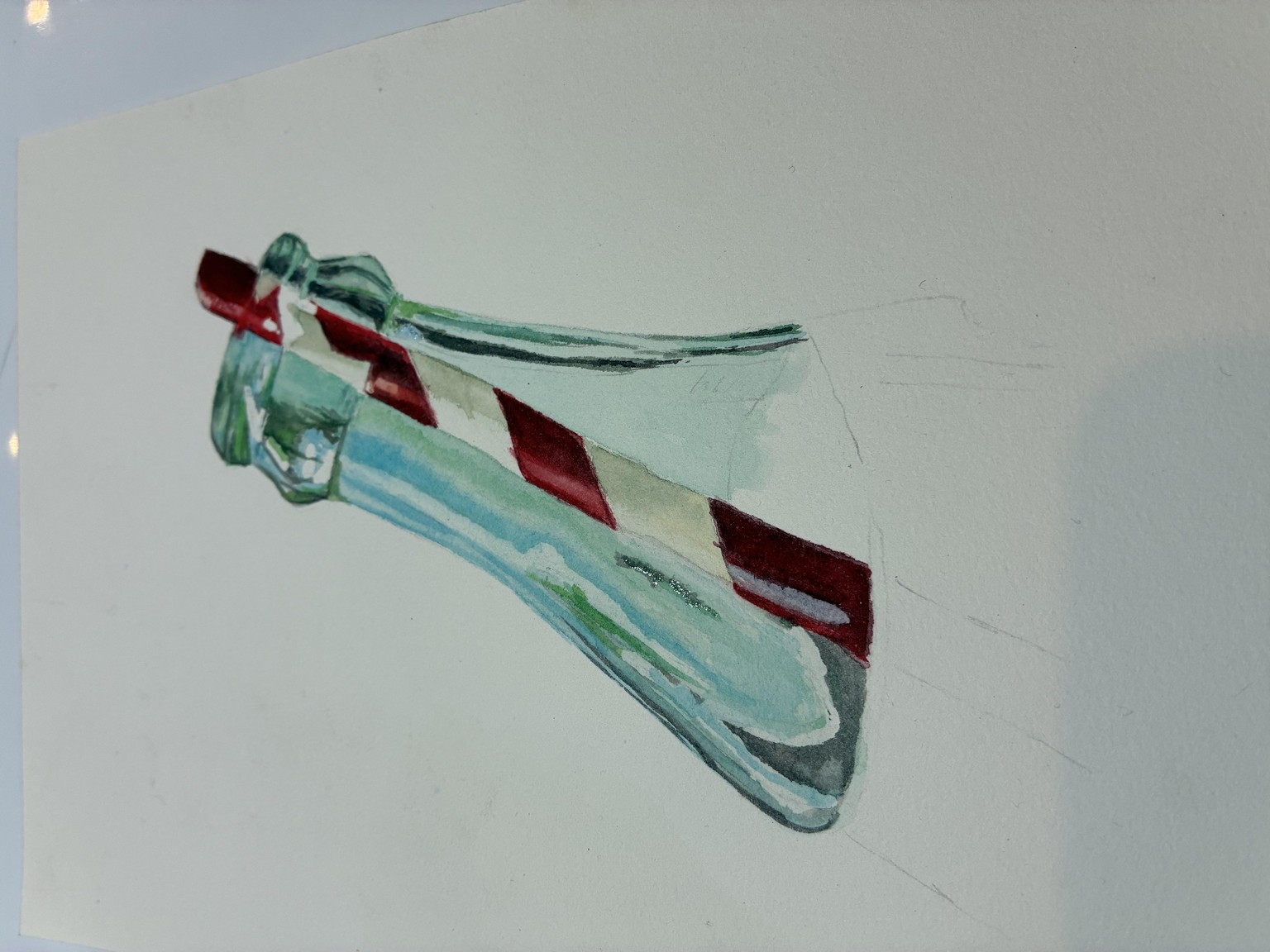 Glass in watercolor - Coke bottle & wine glass - image 7 - student project