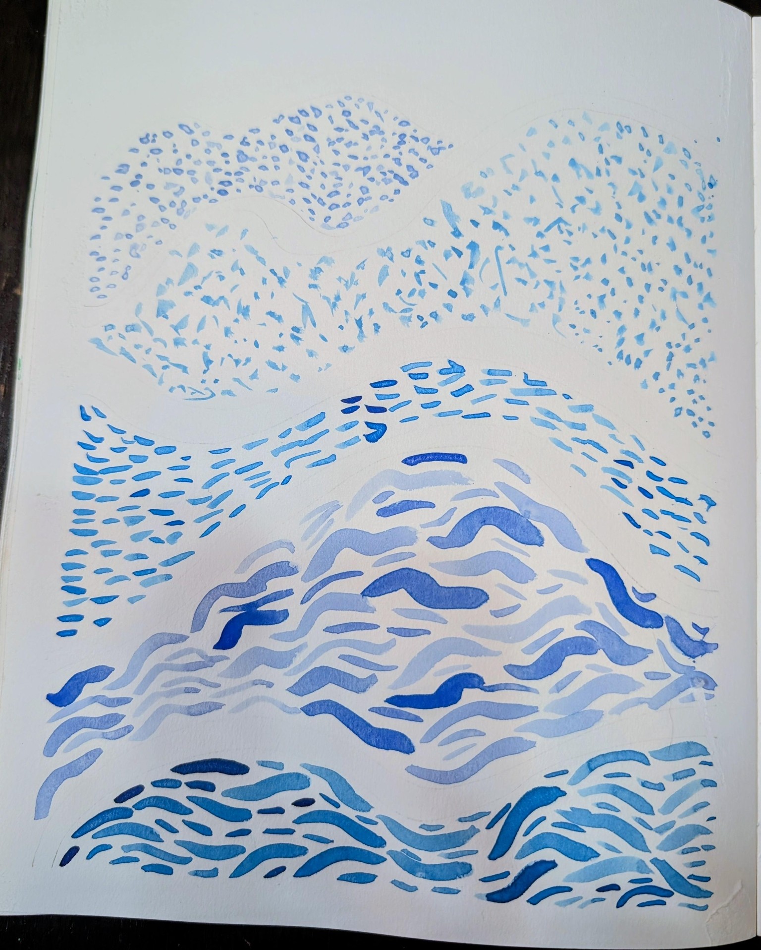 Watercolor simple landscape patterns - image 1 - student project