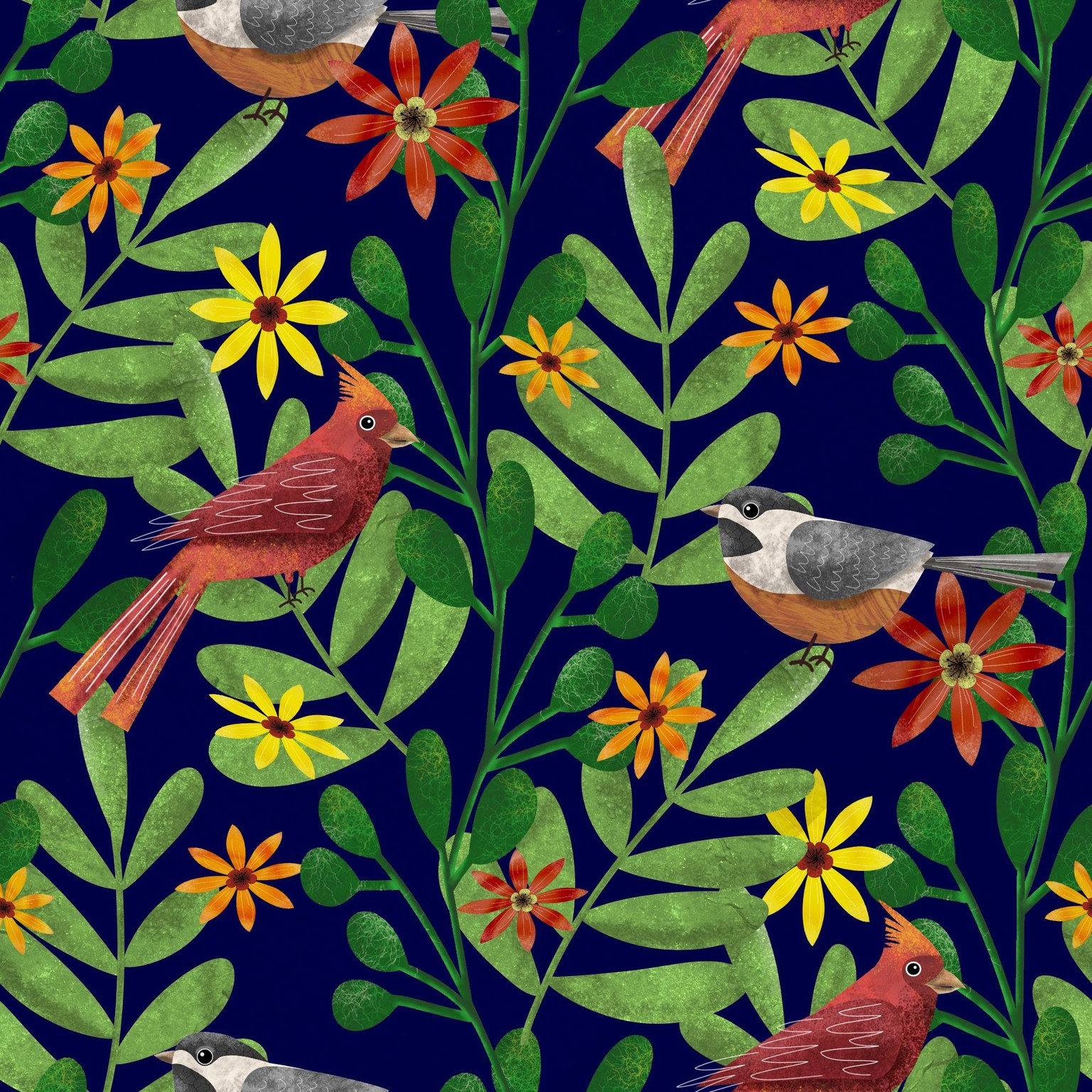 Textured birds pattern - image 1 - student project