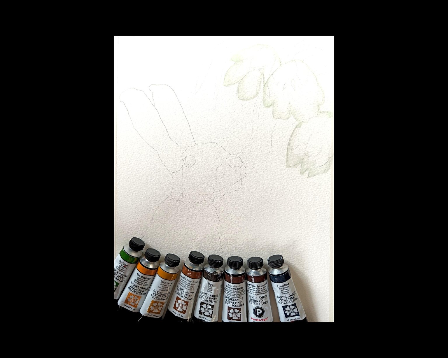 Aquarell - a free flow hare - image 3 - student project