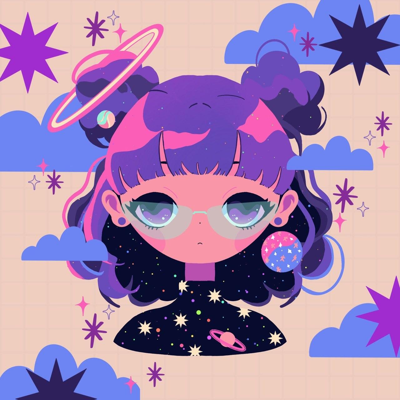 Galaxy Girl Illustration - image 1 - student project