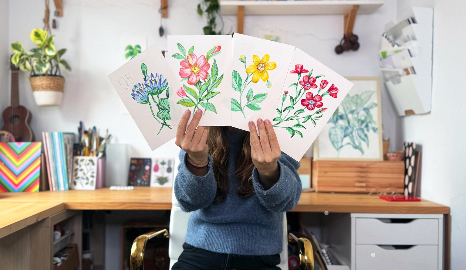 My Brush Pen Painted Flowers! - image 1 - student project