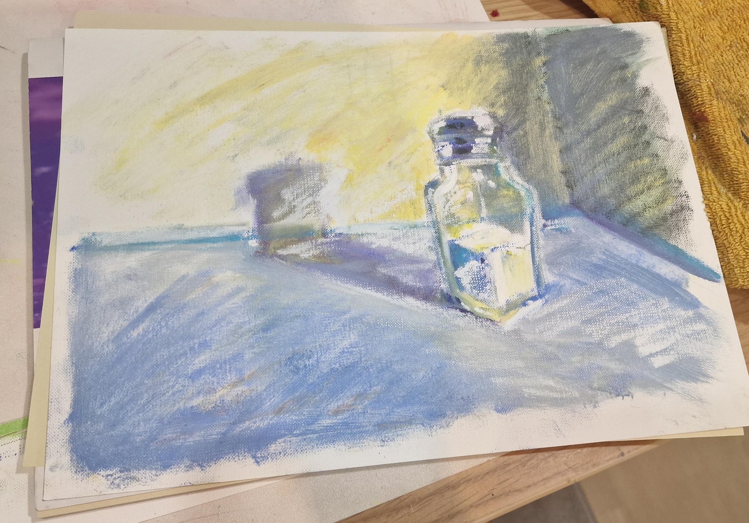 Light oil pastels on oil paper - image 2 - student project