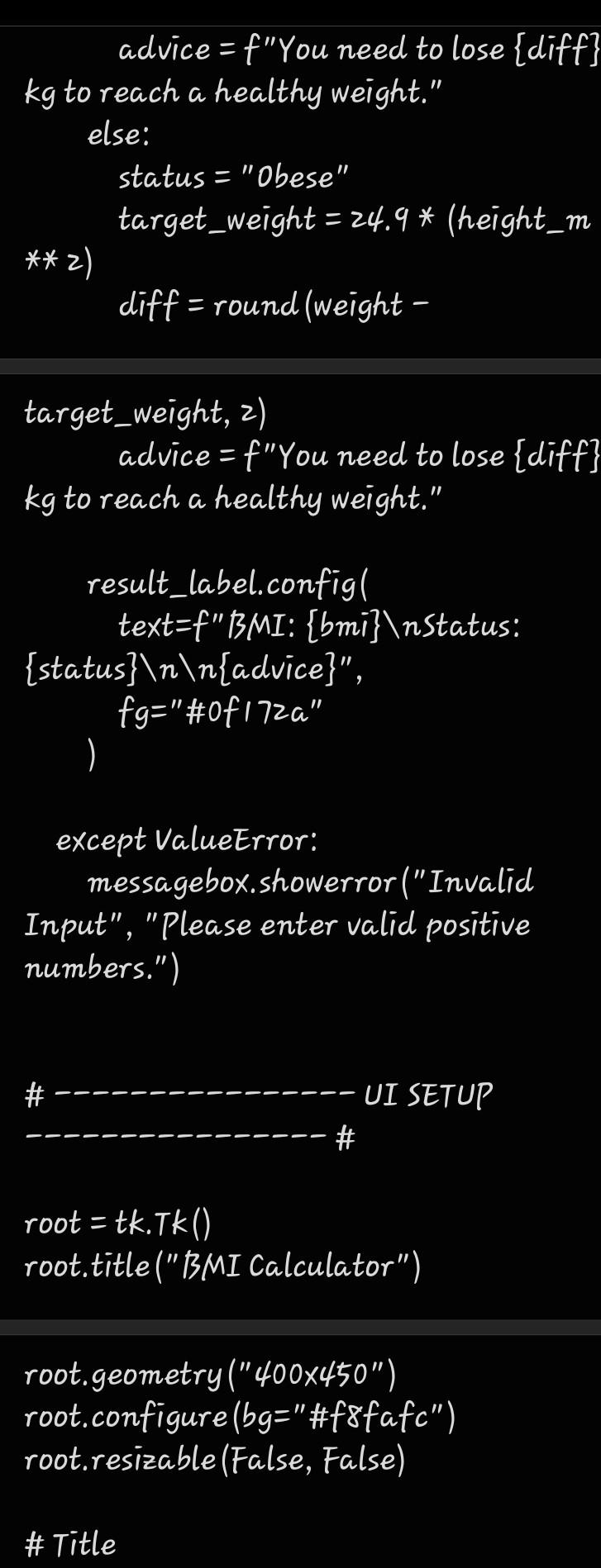 BMI Calculator - image 4 - student project