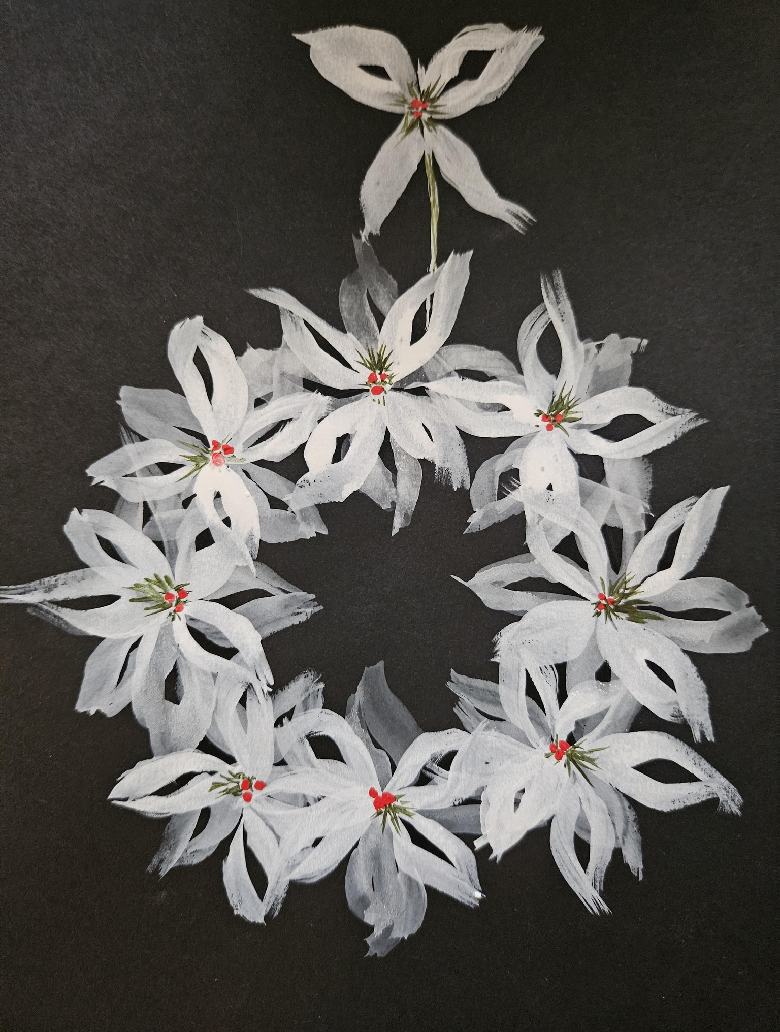 Winter wreath -wedge brush - image 1 - student project