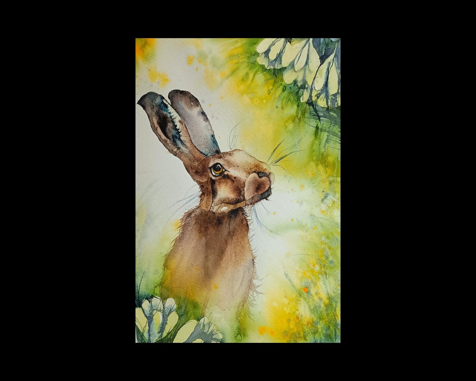 Aquarell - a free flow hare - image 1 - student project