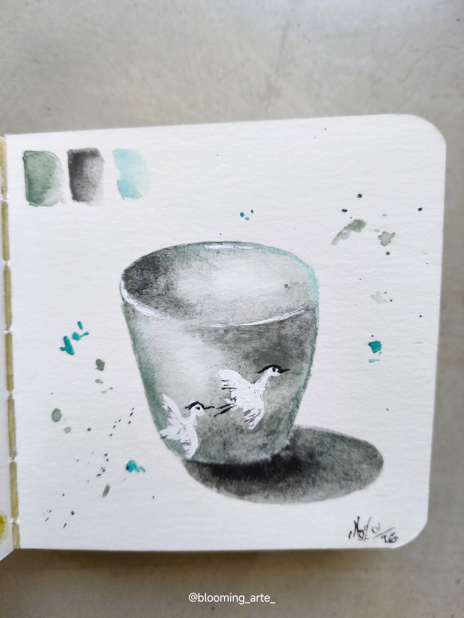 Daily Practice : 8 Days of Mixed Media Teacup Sketching Challenge - image 4 - student project