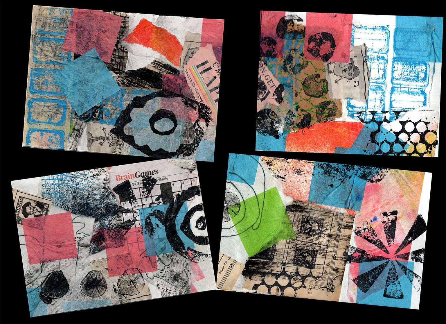 Collage and Stamp Postcards - image 2 - student project