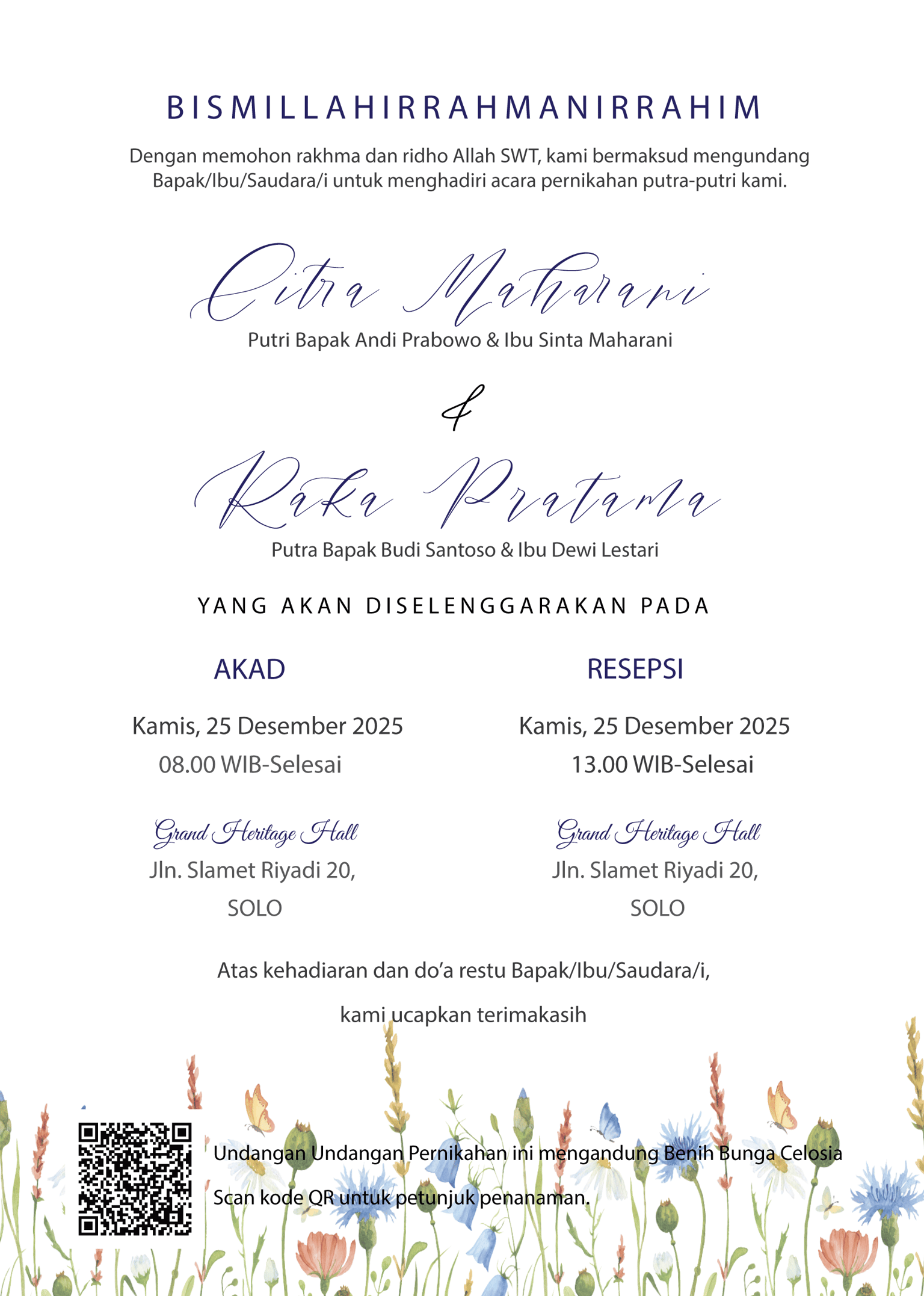 Citra and Raka Invitation Design - image 2 - student project