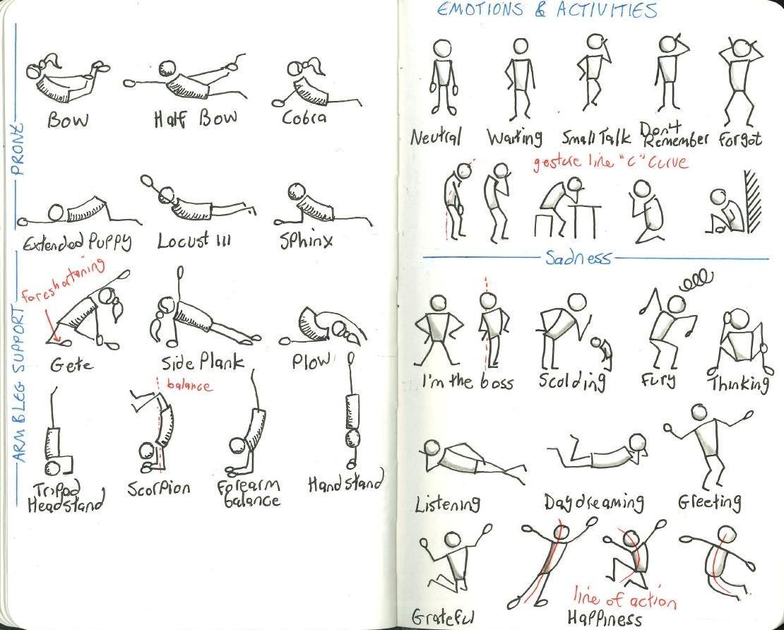 Expressive Stick Figure Exercises - image 2 - student project