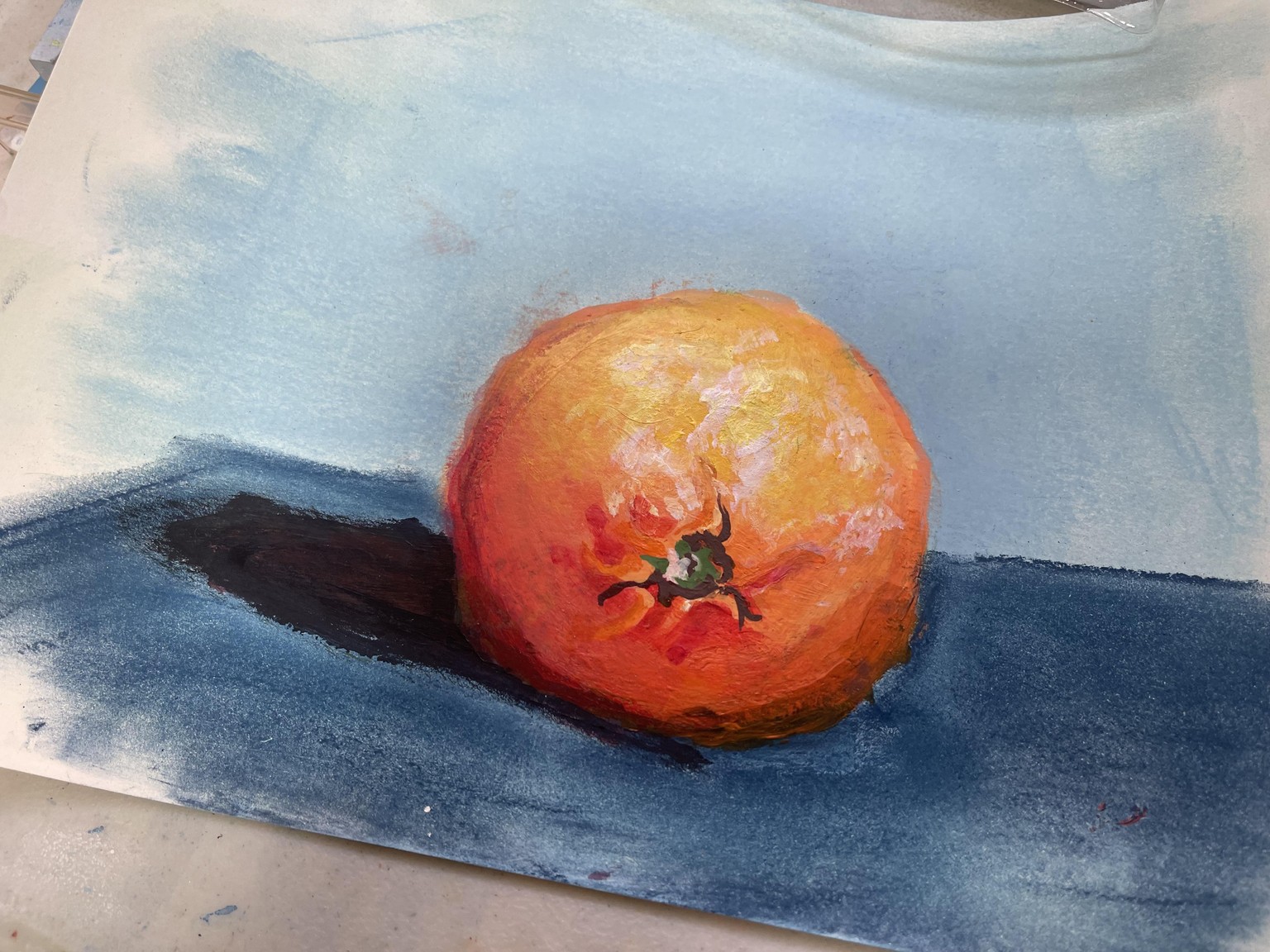 First time with Acrylics - Landscape & Oranges - image 2 - student project