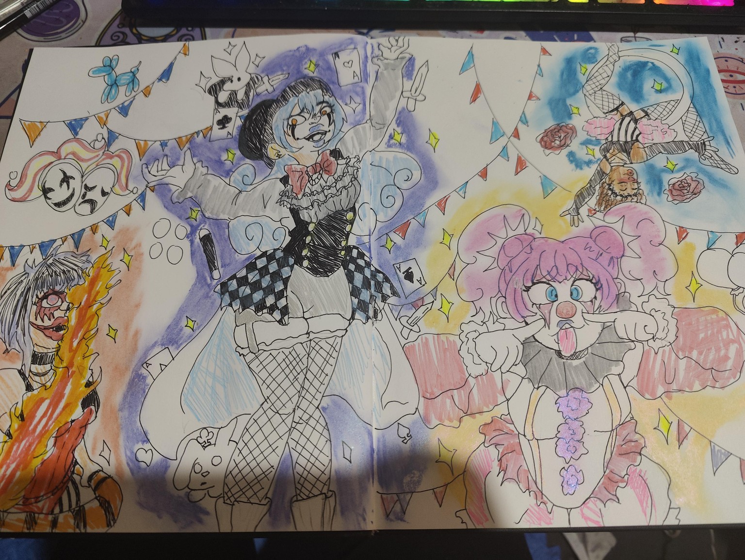 circus sketchbook spread - image 1 - student project