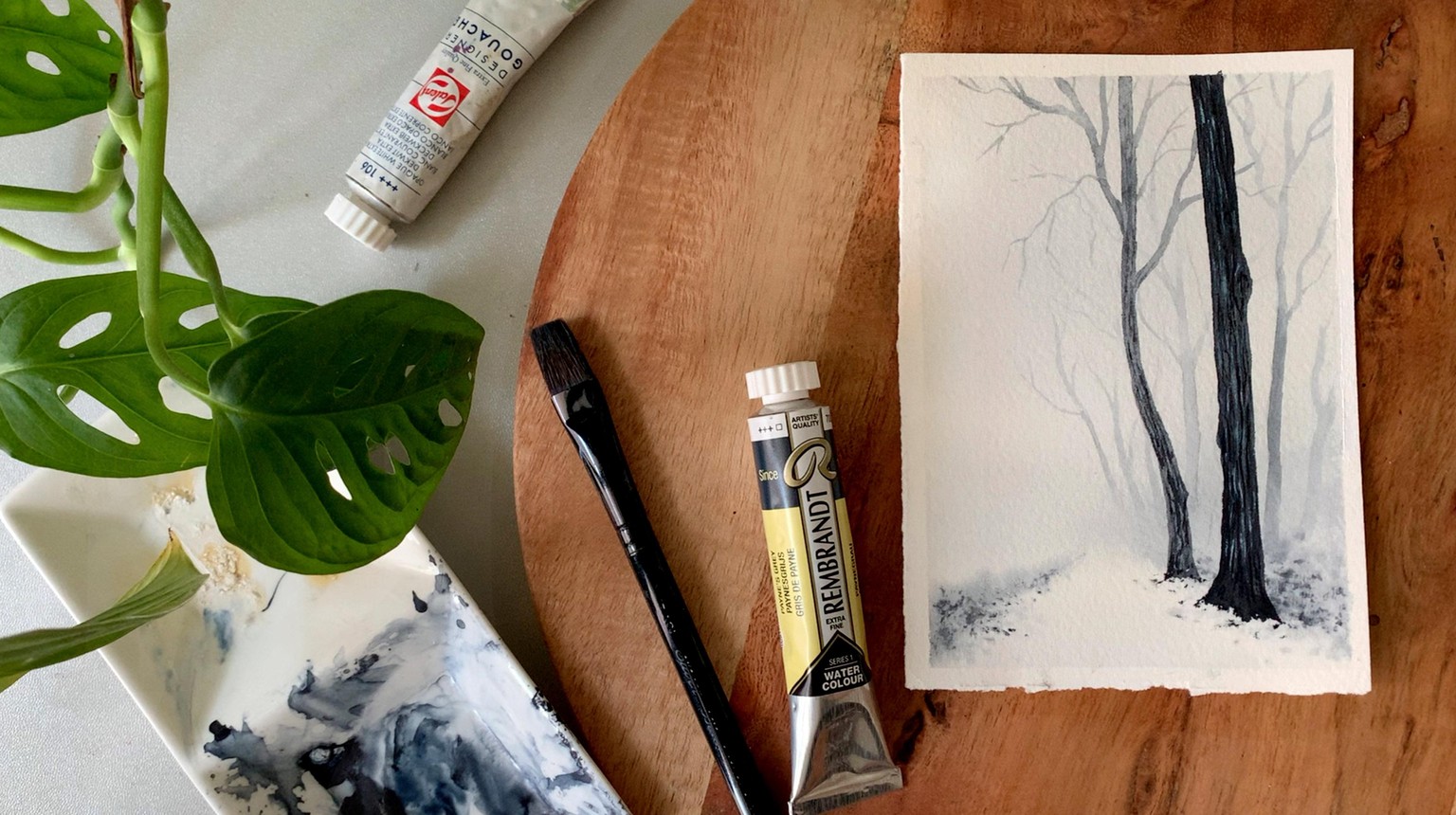 7-Day Monochrome Watercolor Challenge - image 1 - student project
