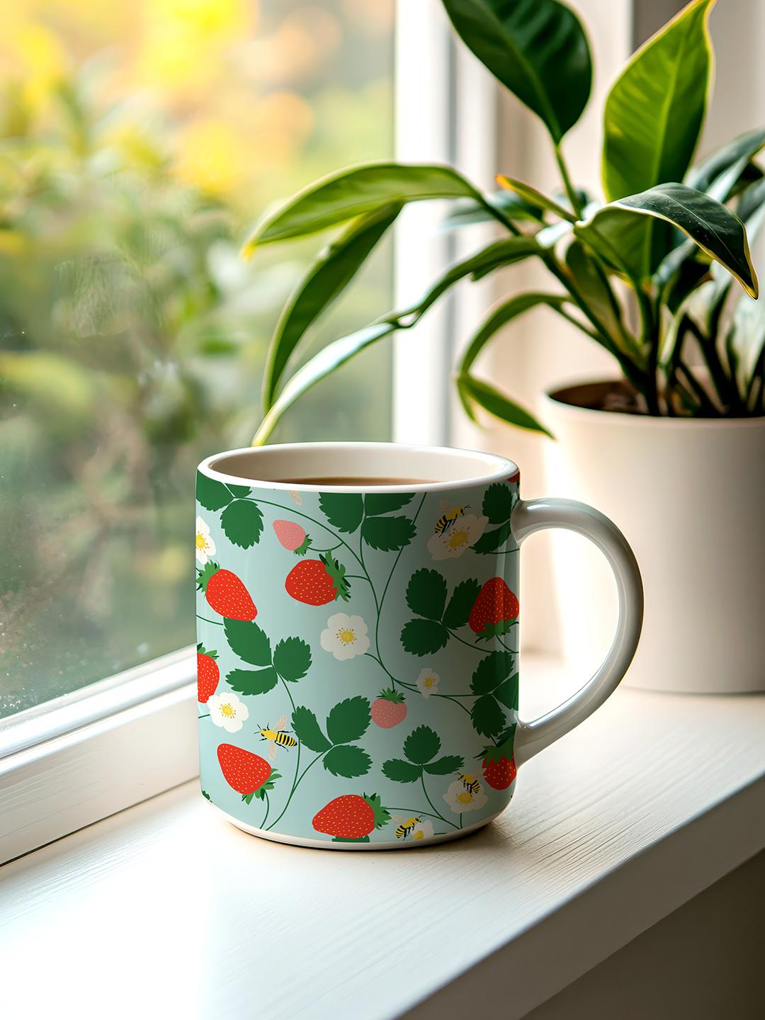 Cup Mockup with my Strawberry Pattern - image 2 - student project