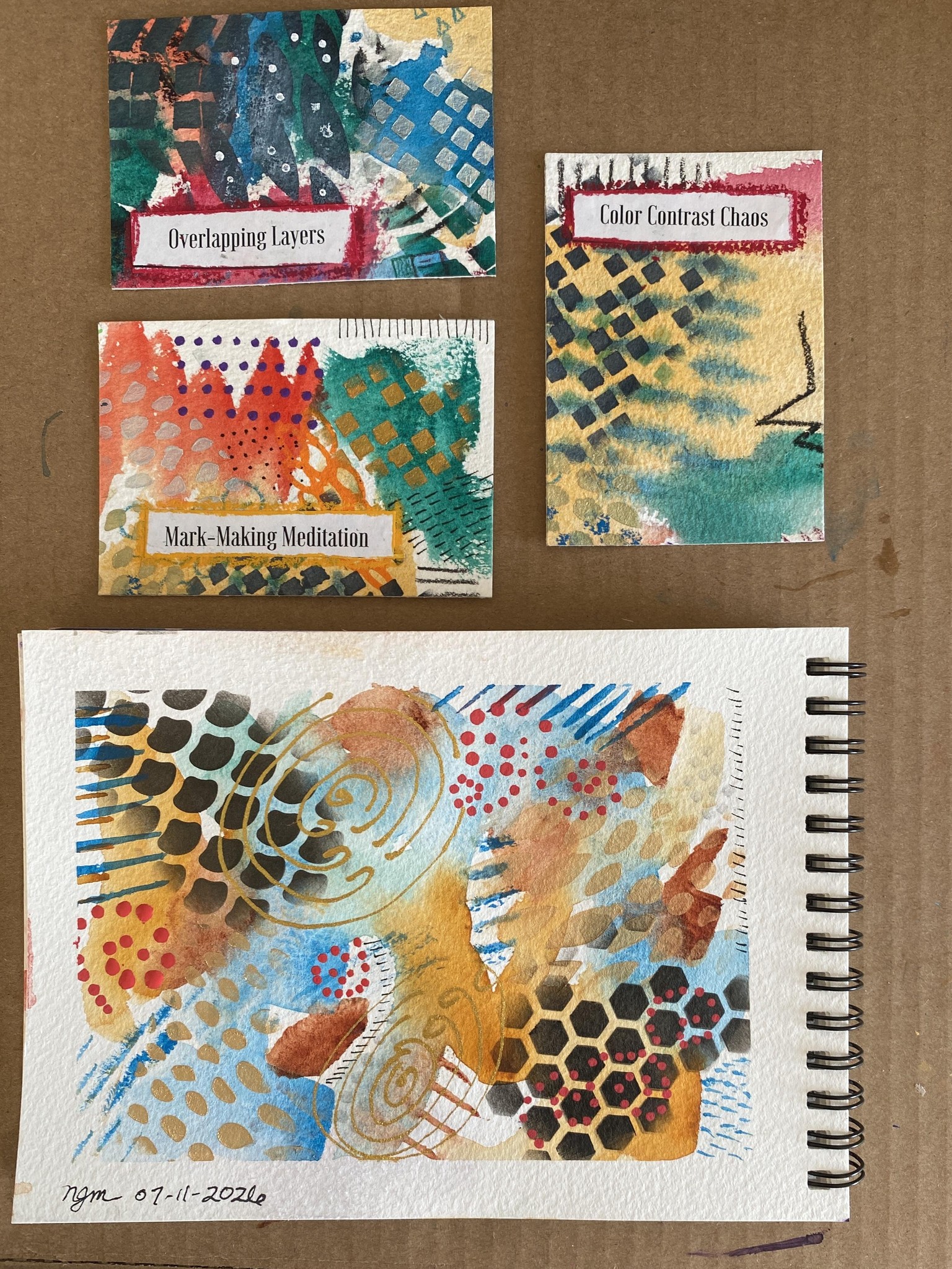 Klimt inspired prompt cards - image 2 - student project