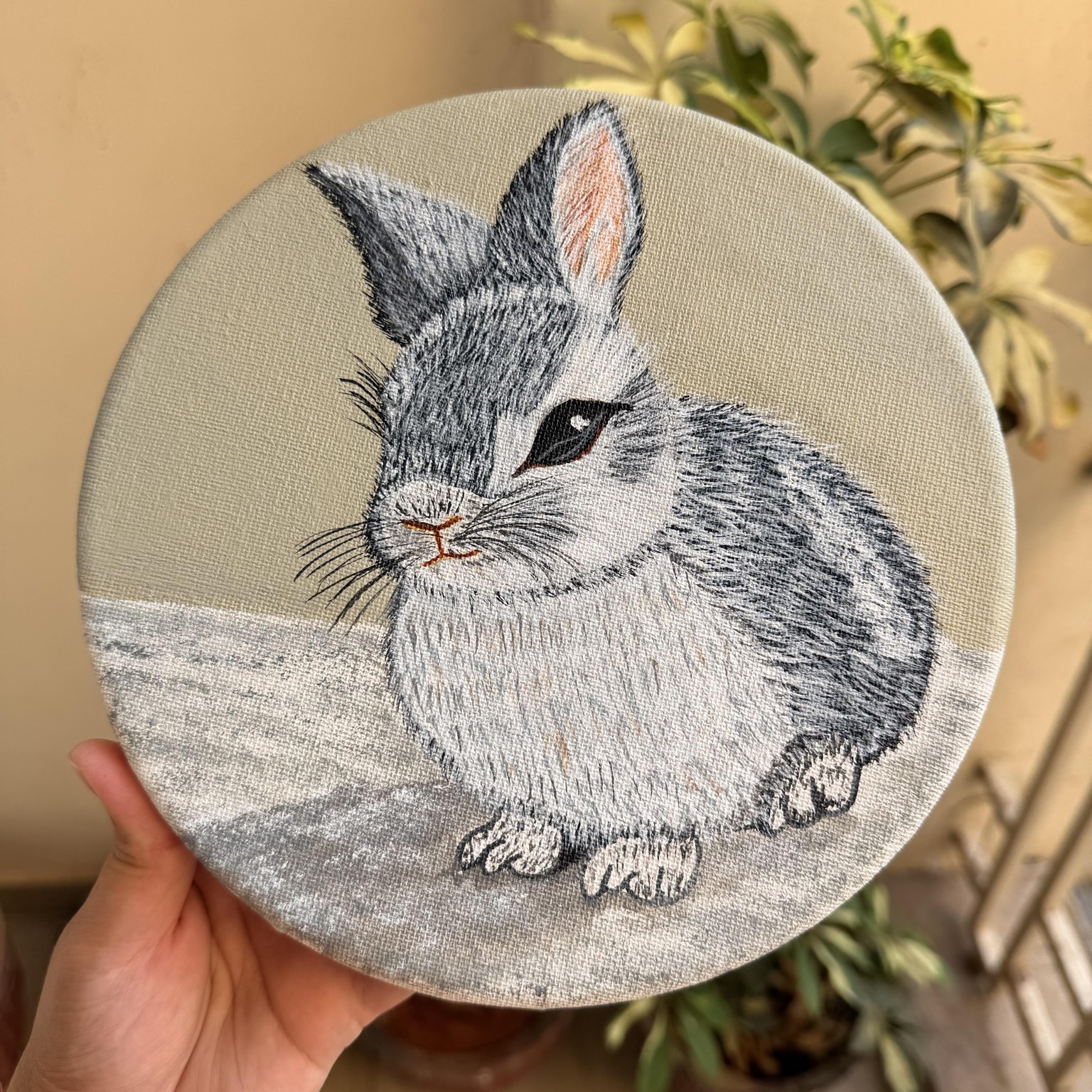 Bunny Acrylic Painting - image 1 - student project
