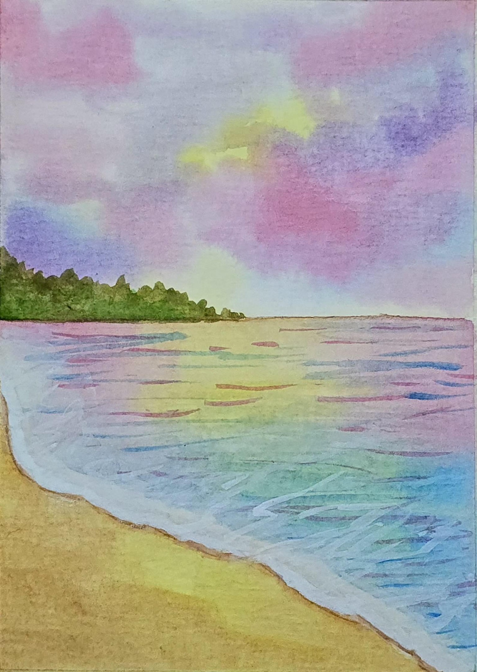 All 15 Summer beach paintings with watercolours - image 3 - student project