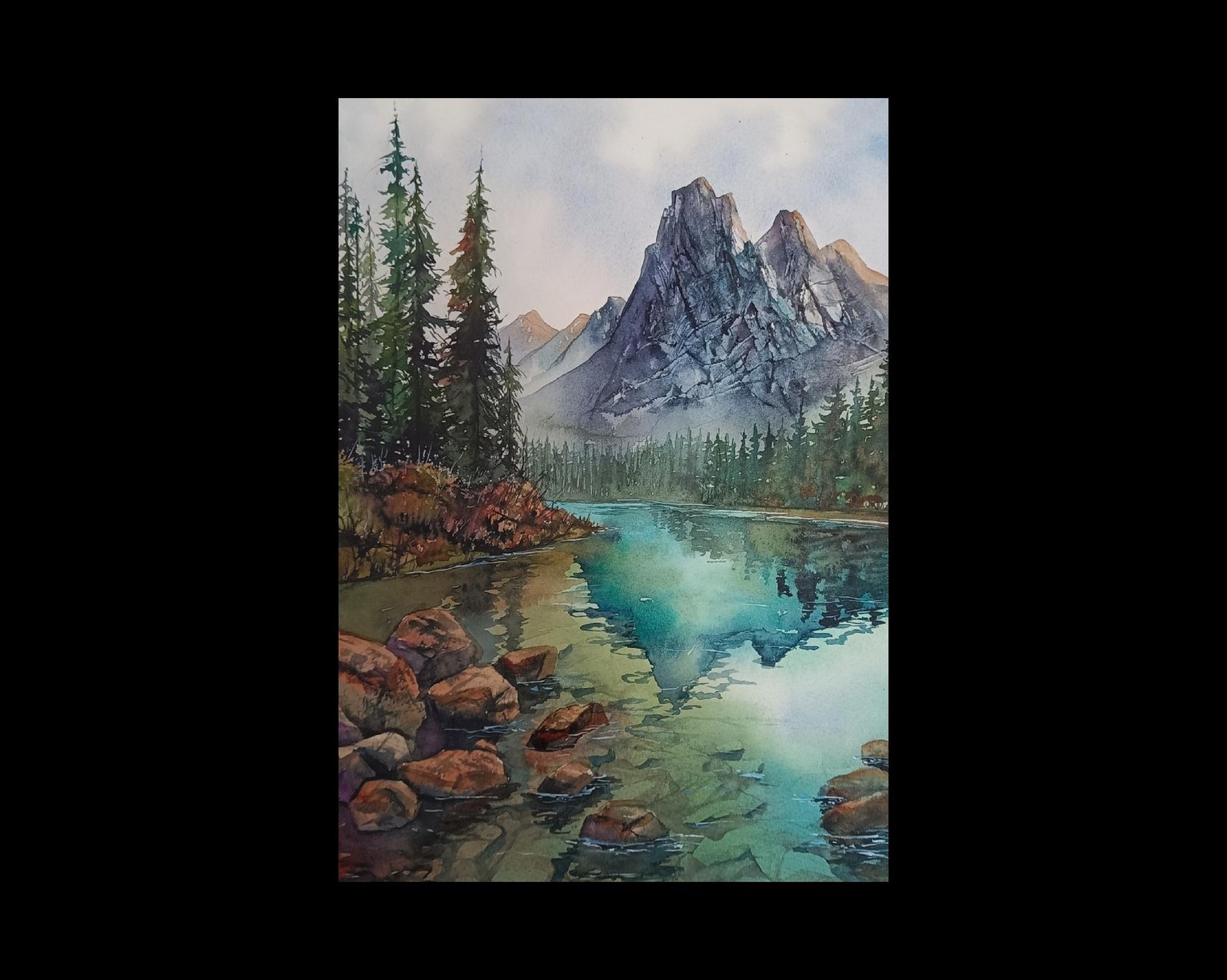 Aquarell -a very rippled lake - image 1 - student project