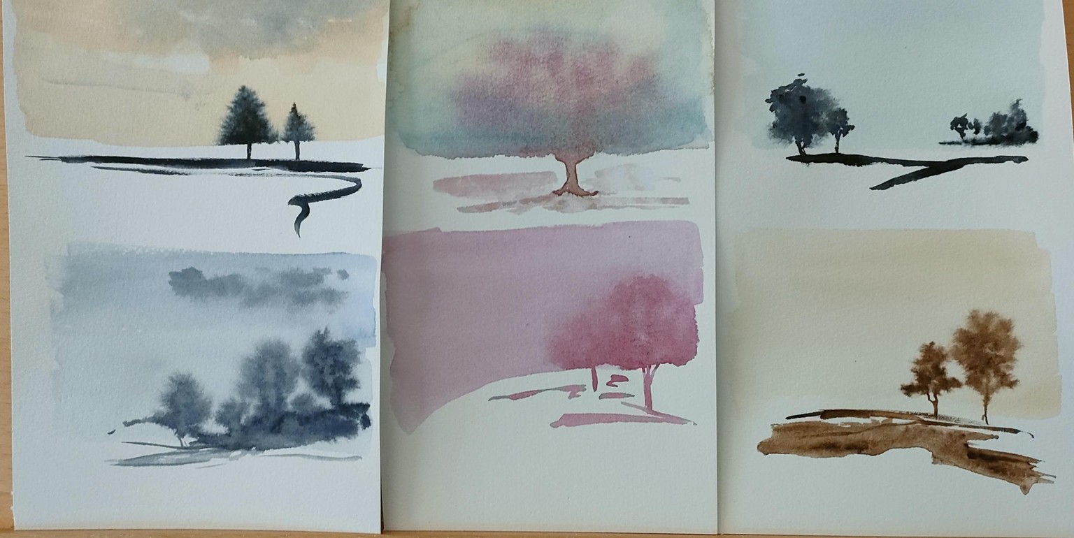 Minimal Landscapes - watercolor - image 1 - student project