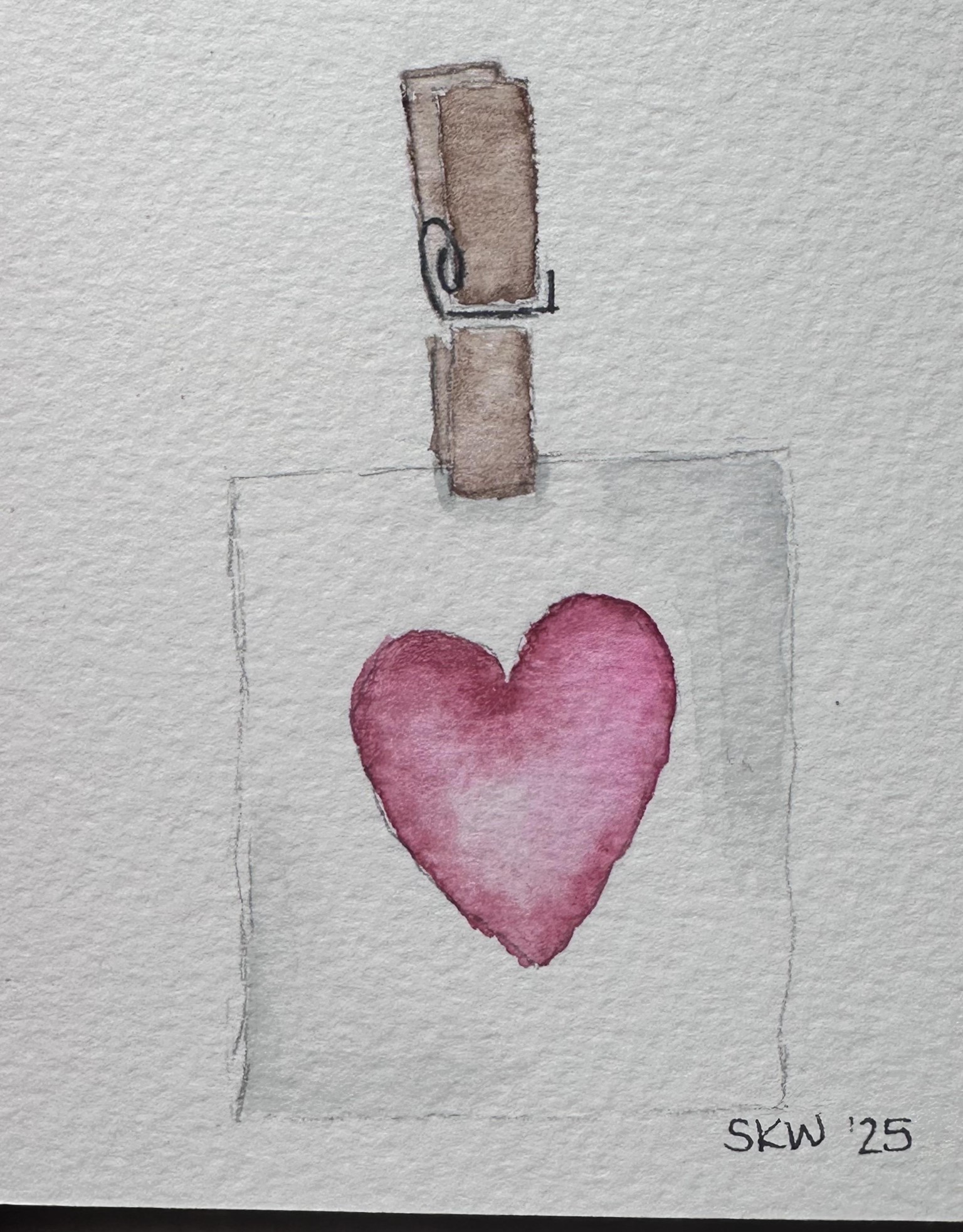 Watercolor love note - image 2 - student project