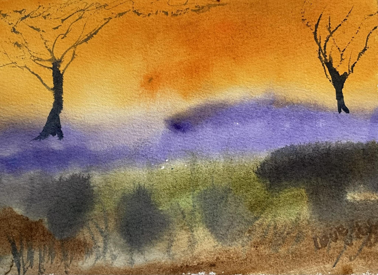 watercolor landscape for begginers - image 3 - student project