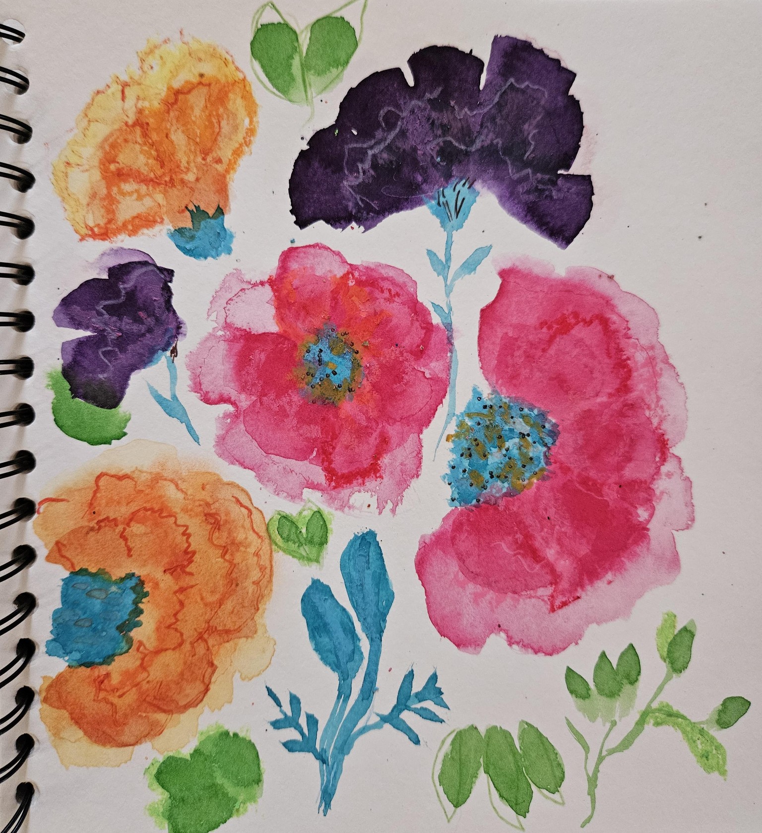 Inky floral practice - image 3 - student project