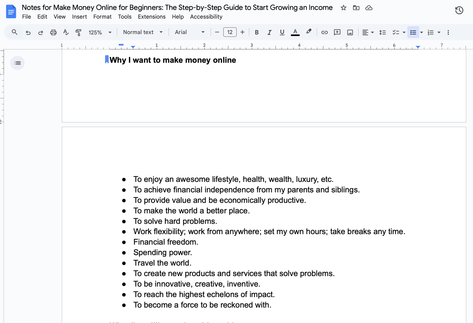 screenshot of workbook - image 1 - student project