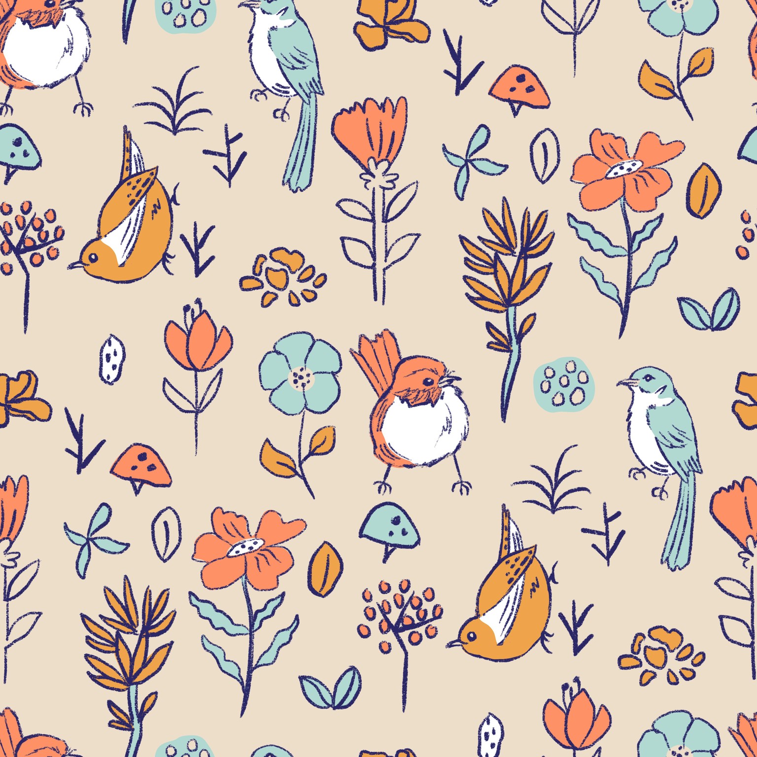 Florals and Birds - image 1 - student project