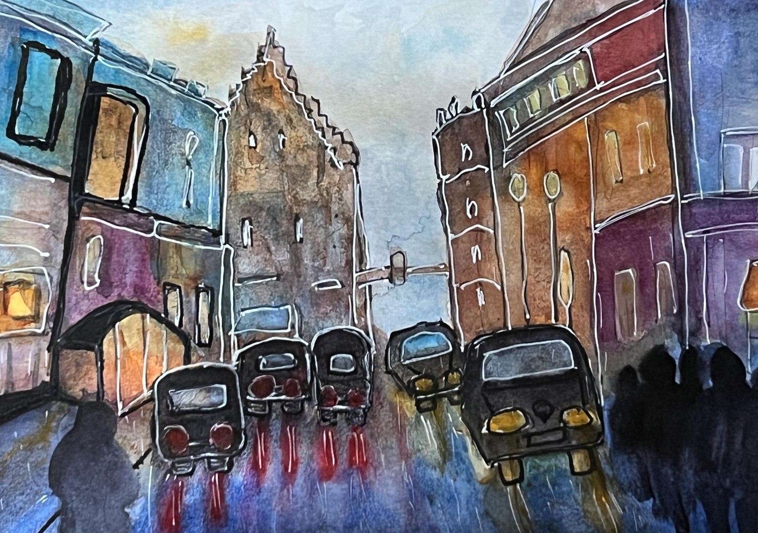 Rainy evening on the street - image 1 - student project