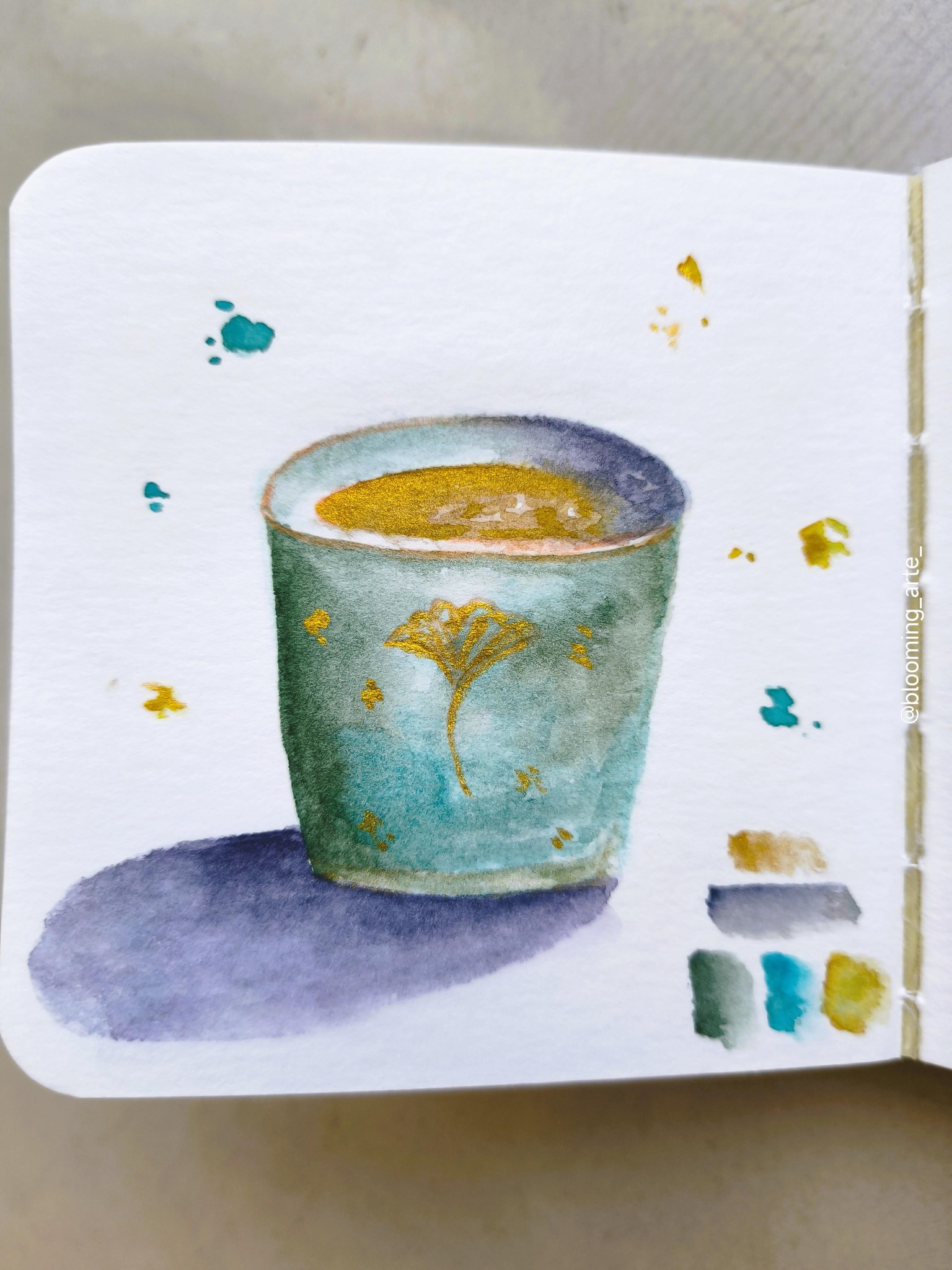 Daily Practice : 8 Days of Mixed Media Teacup Sketching Challenge - image 2 - student project