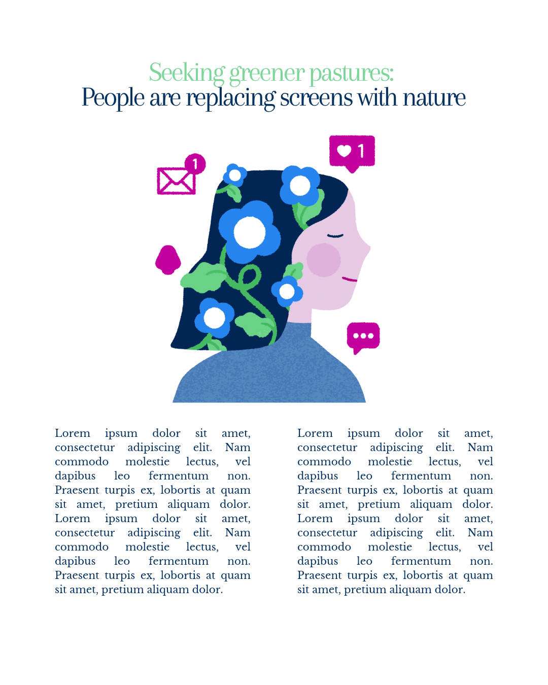 Seeking greener pastures:  People are replacing screens with nature - image 2 - student project