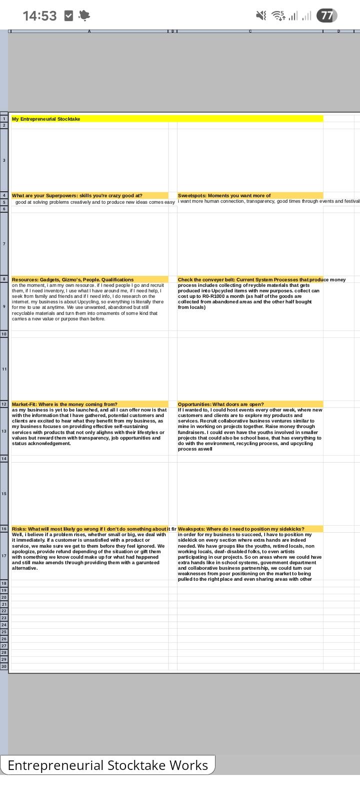Entrepreneural Stocktake - image 1 - student project