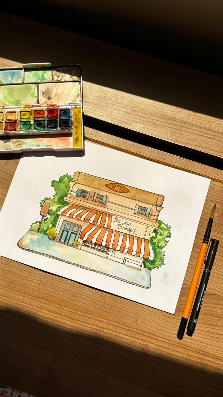 Loose Ink & Watercolor Urban Sketching - image 1 - student project