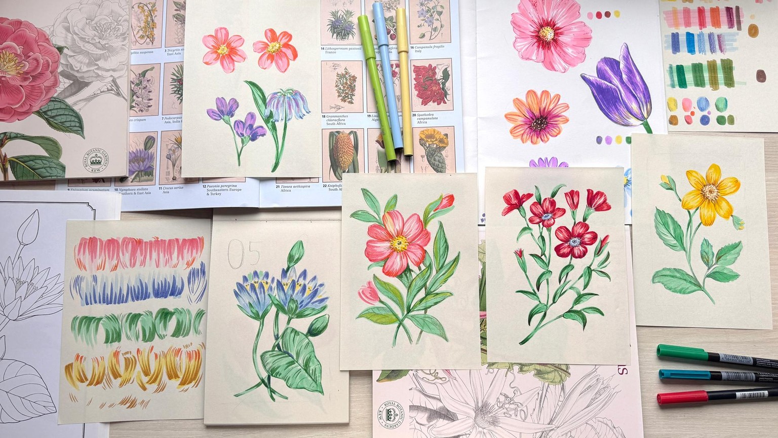 My Brush Pen Painted Flowers! - image 2 - student project