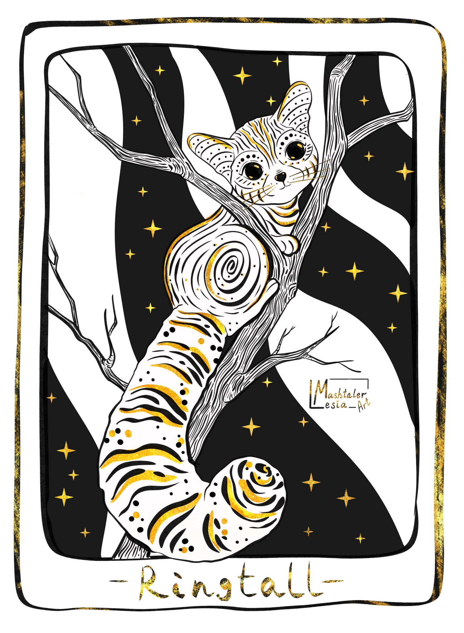 Ink&Gold Ringtail - image 1 - student project