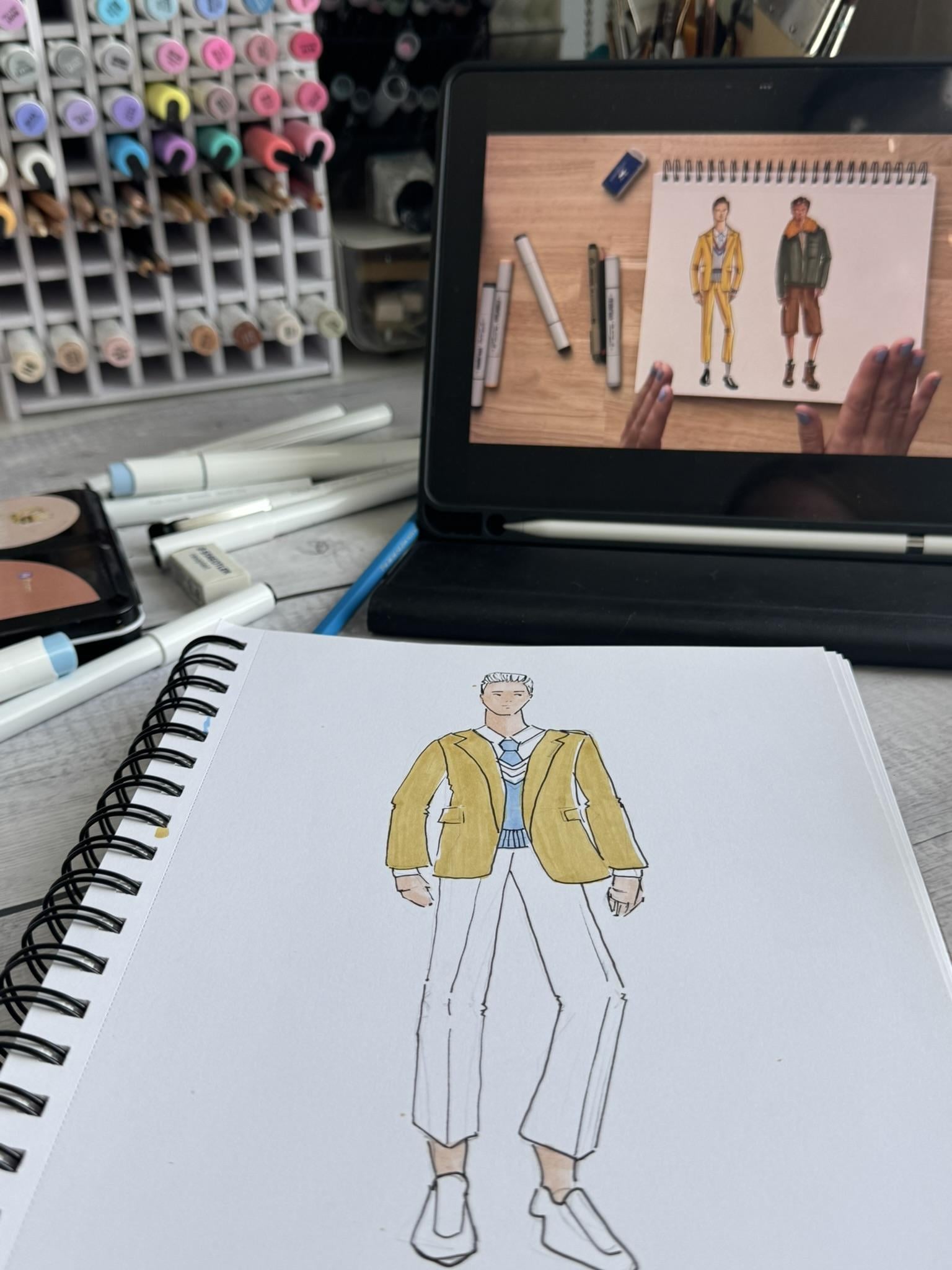 How to Draw the Male Fashion Figure for Beginners with Lori - image 3 - student project