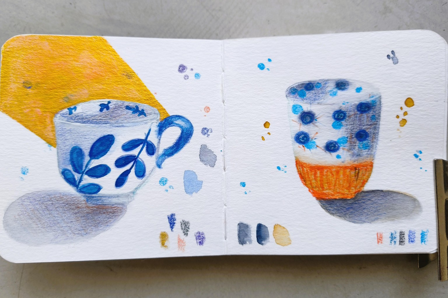 Daily Practice : 8 Days of Mixed Media Teacup Sketching Challenge - image 5 - student project