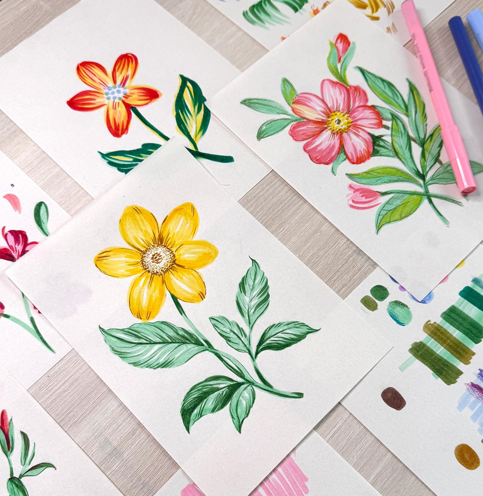 My Brush Pen Painted Flowers! - image 3 - student project