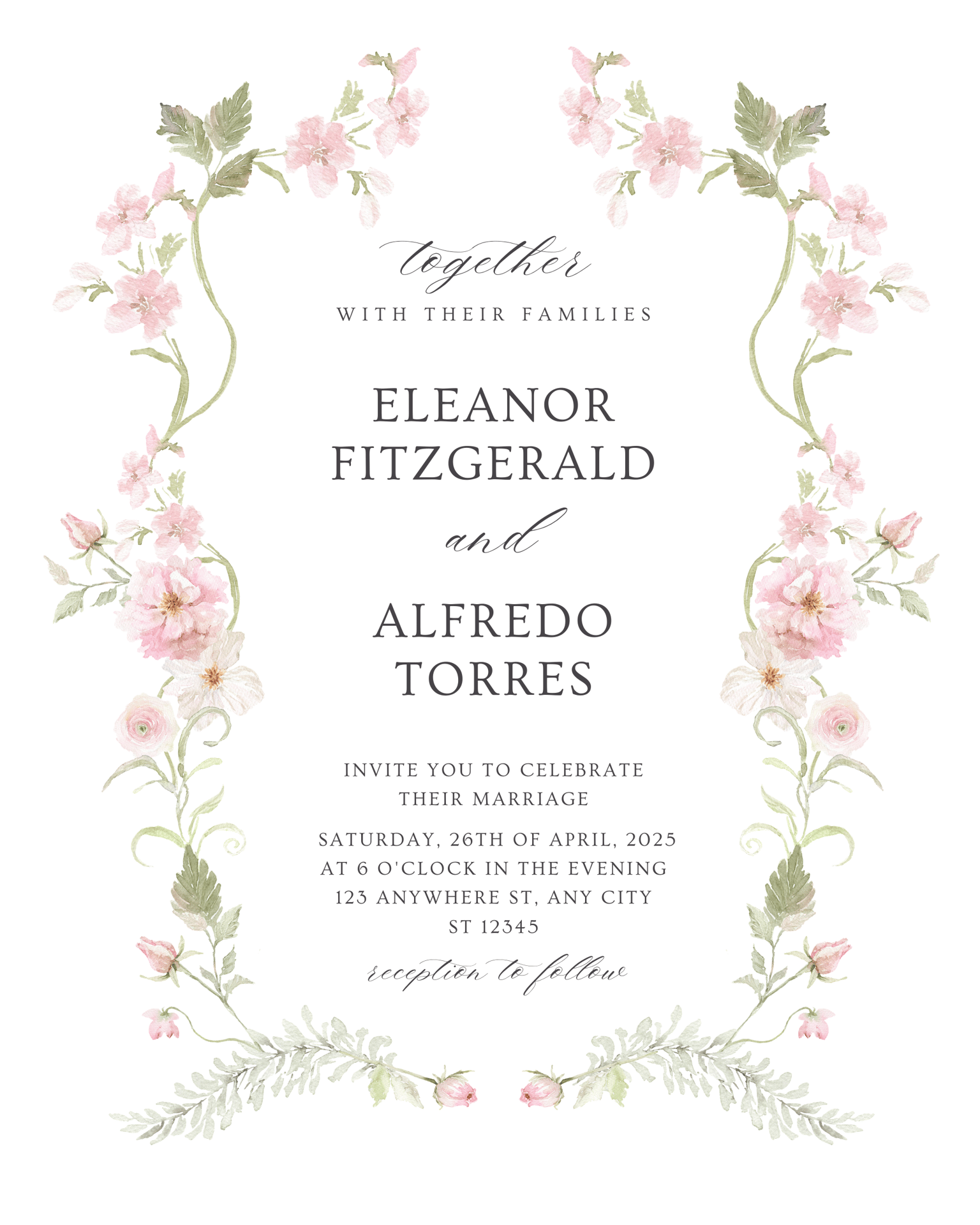 Floral Frame For Wedding Invitation - image 1 - student project