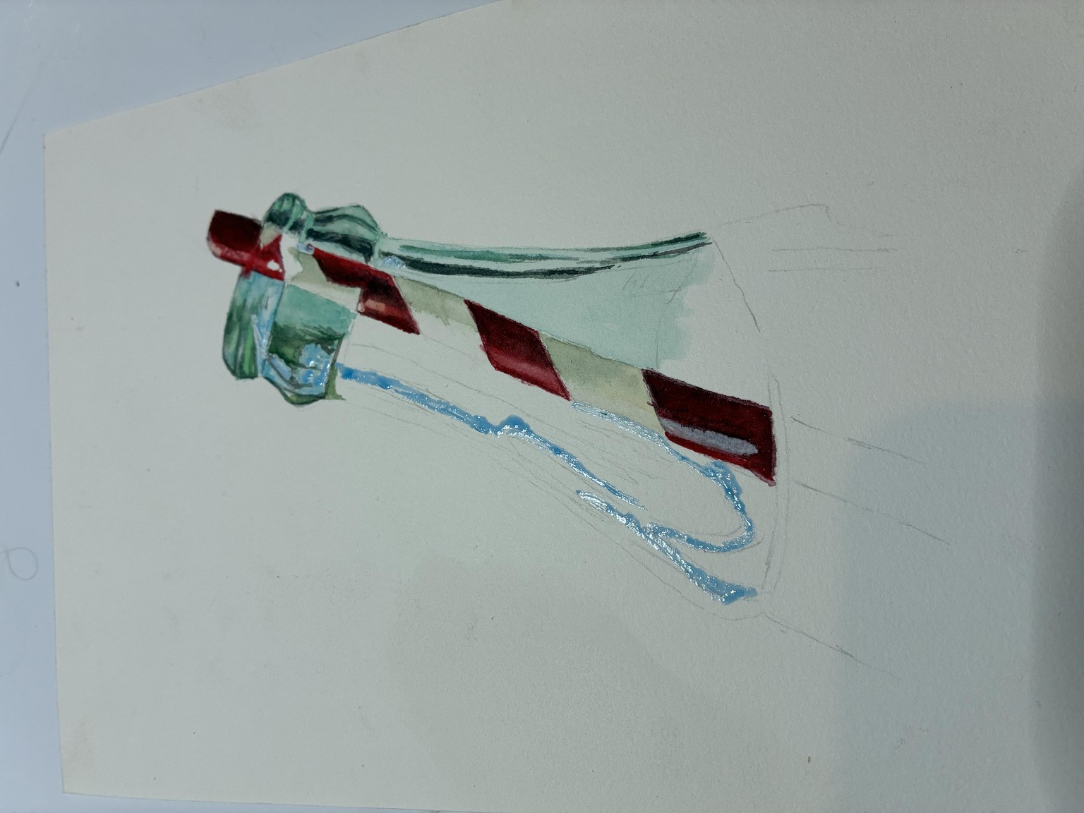 Glass in watercolor - Coke bottle & wine glass - image 6 - student project