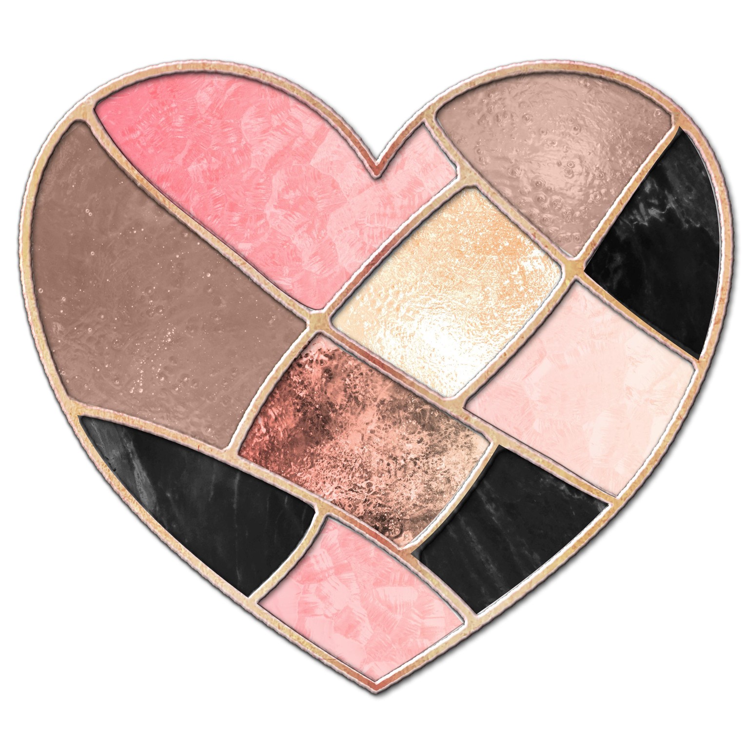 Stained glass vector shape, heart. - image 1 - student project