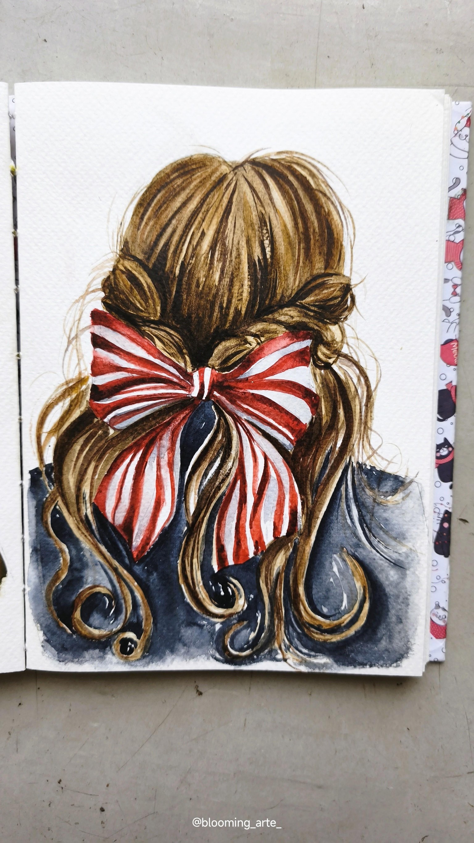 Watercolor Fashion Illustration: Paint Bow - image 2 - student project