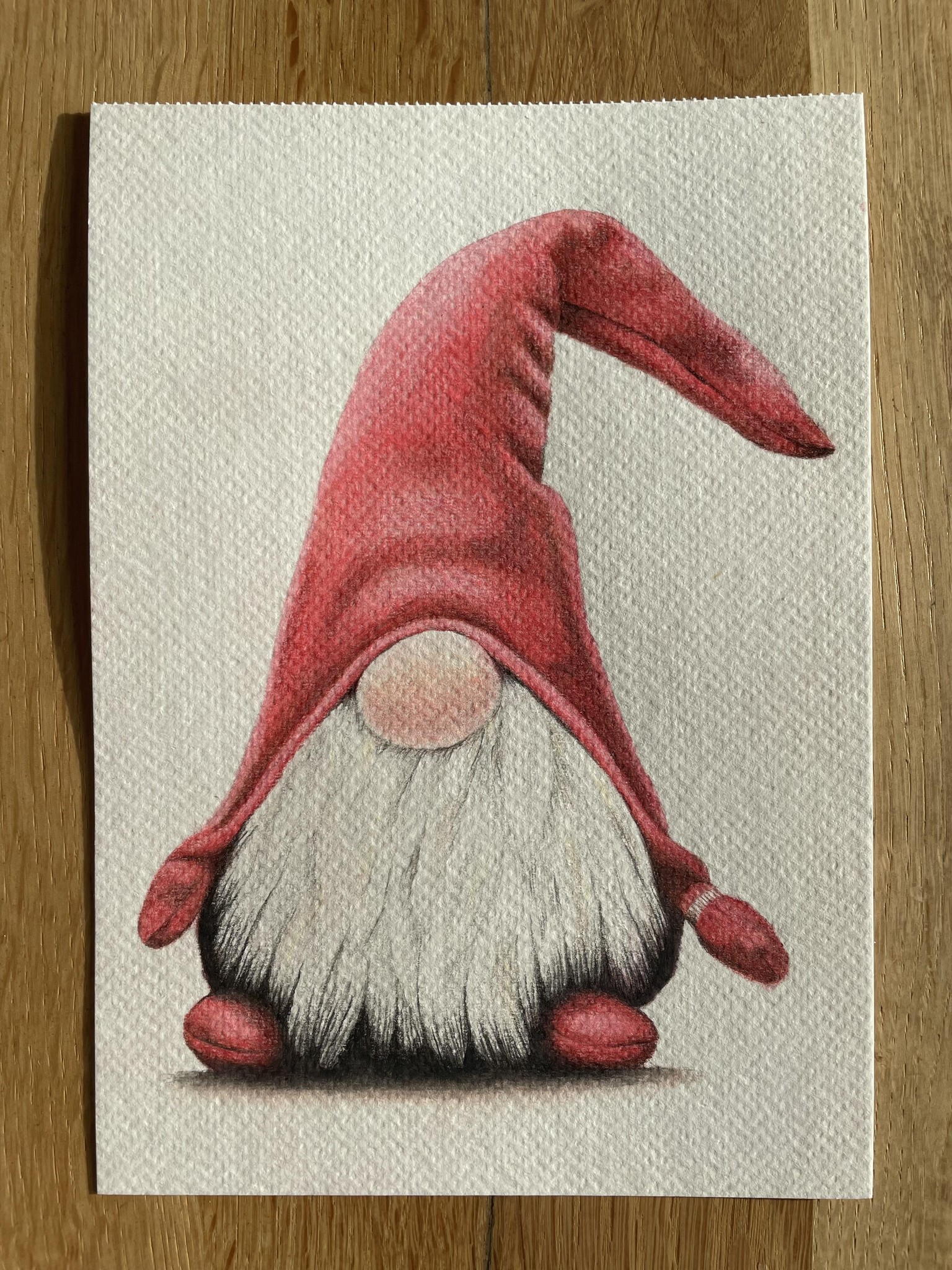 Gnome with watercolor pencils - image 1 - student project