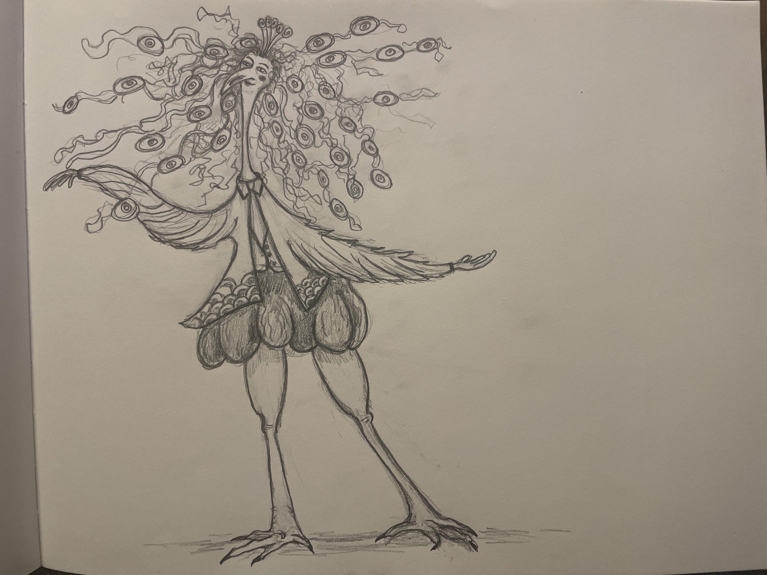 Peacock lady with curly hair - image 1 - student project